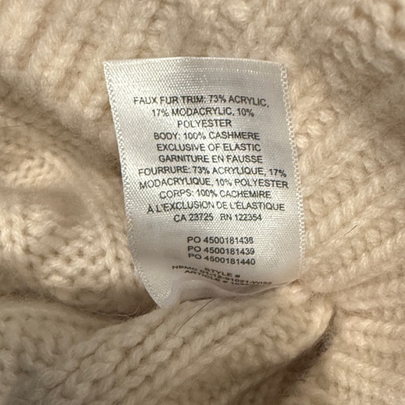 Babaton Cream Knit Beanie with Fluffy Pom-Pom - Picture 3 of 4